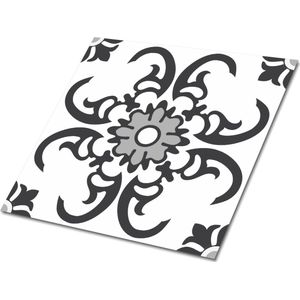 Tulup PVC Tegels - Arabische Decoratie Vinyl Tegels - 30 cm x 30 cm - Grijs Zelfklevende Vinyltegels - 9 stuks - Zelfklevende PVC Tegels - Mozaïek Plaktegels - Vloer Tegels PVC - Plaktegels keuken en Badkamer