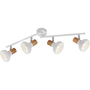 LED Plafondspot - Torna Livori - E14 Fitting - 4-lichts - Rechthoek - Mat Wit - Metaal