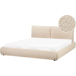 VINAY - Tweepersoonsbed - Lichtbeige - 180 x 200 cm - Bouclé