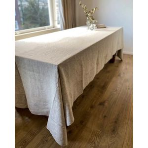 VANLINNEN - Linen Flax tablecloth - natural 100% linen - 170cm x 300cm - natuurlijk linnen tafelkleed