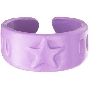 Bukuri Jewelry - candy ring sterren - verstelbaar - unisex - paars - lila