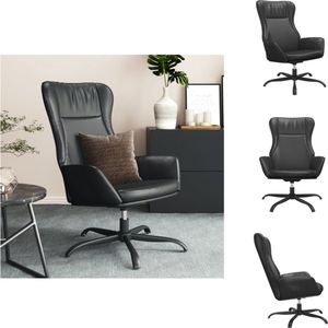 vidaXL Relaxstoel - Zwart - Kunstleren bekleding - Stabiel metalen frame - Draaifunctie - Afmetingen- 70 x 77 x 94 cm - Fauteuil