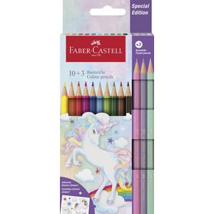 Faber-Castell kleurpotlood - Unicorn - zeskantig - 13 kleuren in karton etui - FC-111219