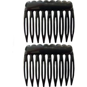 Haarspeld Haarkammen Basic Mini Zwart - Opsteekkammen 5cm Grove tand
