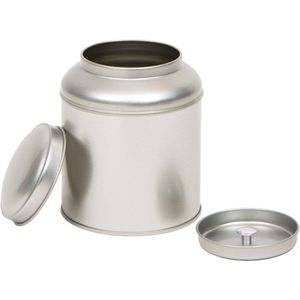 Metalen Theeblik met Dubbele Deksels | Theeblik met Koepel en Aromadeksel | Rond Theeblik | incl. 100gr Premium Zuidzee Thee