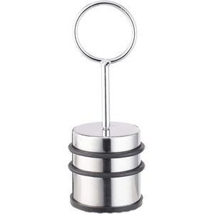 Deurstopper met greep 205 cm hoog vloer roestvrij staal voor ramen & deuren zware deurstop zilver