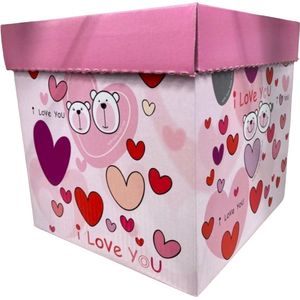 Opberg doos Love You - geschenkverpakking - storagebox Medium -liefde - valentijn - verpakking - 3 stuks - MEDIUM