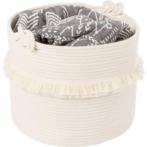 Opbergmand katoen touw mand wasmand voor kleding dekens in de woonkamer opslag van speelgoed kussen in de kinderkamer, D 40 × H 33 cm