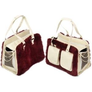 Cat-Deluxe draagtas 38 x 17,5 x 29 cm Rood/Beige -  Ook geschikt voor Hond