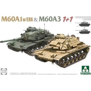 1:72 Takom 5022 M60A1 w/ERA & M60A3 - 1 + 1 Plastic Modelbouwpakket