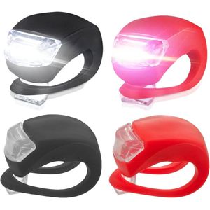 4 stuks waterdichte led-lampen van siliconen - Veelzijdig bruikbaar voorlicht voor fietsen 's nachts en kinderwagen verlichting
