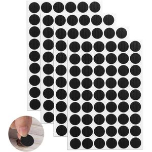 216 stuks/4 vellen Zwart Schroefgat Stickers Afdekkapjes Zelfklevend Ø 21 mm Waterdicht - Meubelhouten Schroefafdekking - Voor Boorgaten Meubels Schroefdoppen