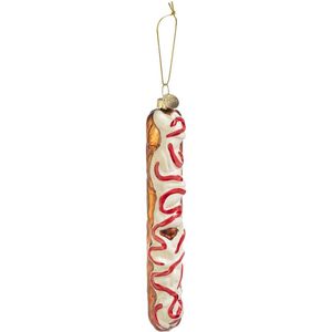 Santly kerstbal frikandel speciaal - Kerstballen - Kersthanger - Kerstornament - Kerstboom versiering - 16,5 cm - Glas