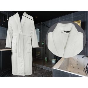 GAEVE | Zest badjas - ochtendjas - maat L / XL - heerlijk warm, zacht fleece - wit