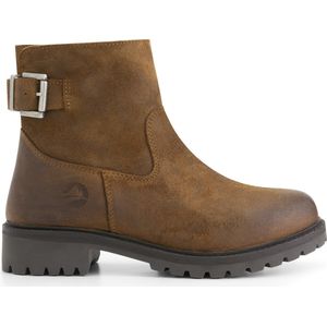 Travelin' Honefoss boots - Suede leren enkellaarsjes dames - Cognac leer - Maat 37