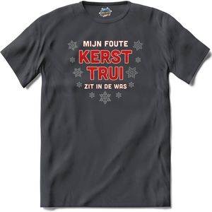 Mijn foute kersttrui zit in de was - T-Shirt - Dames - Mouse Grey - Maat S