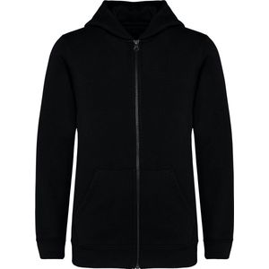 Native Spirit Ecologische kindersweater met rits en capuchon NS405 - Black - 8/10 years (8/10 ans)