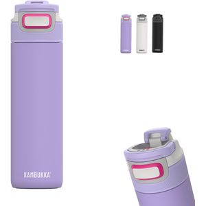Kambukka Elton geïsoleerde waterfles 600ml Digital Lavender met 3 in 1 lid en makkelijke reiniging