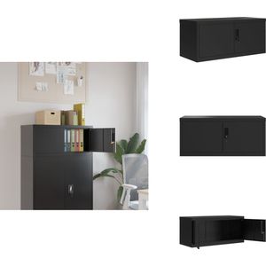 vidaXL Archiefkast - Archiefkasten - Opbergkast - Kantoorkast - Archiefkast 90x40x40 cm staal zwart