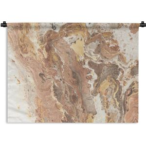 Wandkleed - Wanddoek - Bruin - Kristallen - Graniet - 60x45 cm - Wandtapijt