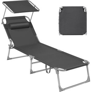 Tuinligstoel – Met Hoofdsteun – Met Zonnekap – Ergonomisch Relaxbed