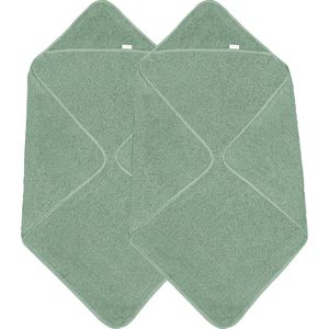 Funnies 2-Pack Badcapes | Stone Green & Stone Green | 80x80 cm | 100% Katoen | Badstof