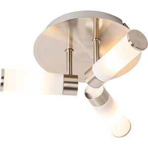 QAZQA bath - Moderne Plafondlamp - 3 lichts - Ø 28.5 cm - Staal - Buitenverlichting