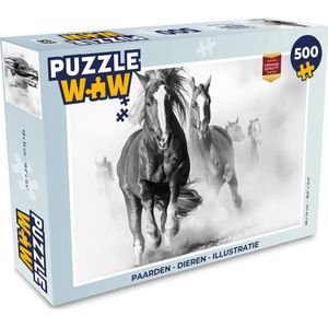 Puzzel Paarden - Dieren - Illustratie - Legpuzzel - Puzzel 500 stukjes