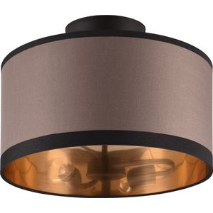 LED Plafondlamp - Plafondverlichting - Torna Vamos - E14 Fitting - 2-lichts - Rond - Mat Zwart - Metaal