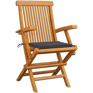 vidaXL Tuinstoelen 3 st - Antraciet - Massief Teakhout Tuinstoelen Set - Teak Hout - Buitentools - Lounge Meubels - Tuinset
