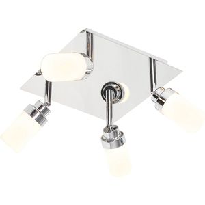 QAZQA japie - Moderne Wandlamp voor badkamer - 4 lichts - L 22 cm - Staal -