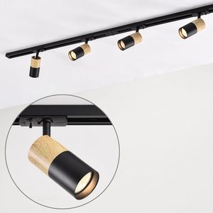 Design 1-fase railsysteem 1,5 meter met houtlook - Linn