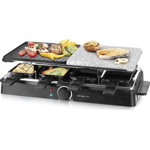 Emerio RG-126708 - Raclette - Grill Plaat - Steen - 8 Pannetjes - Regelbare Thermostaat