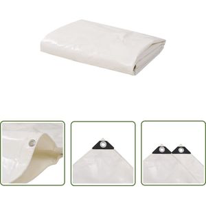 The Living Store Dekzeil 650 g/m² 1,5x6 m wit - Afdekzeil - Canvas - Pvc Coating - Regenbescherming - Zonwering