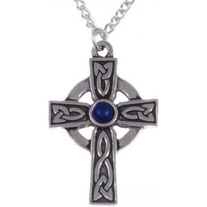 St Petroc cross necklet - lapis lazuli (XN43L)