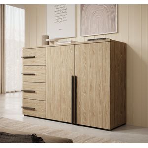 Meubella - Dressoir Valetta - Eiken - 134 cm