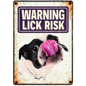 Plenty Gifts Waakbord Blik Lick Risk 21X15 CM