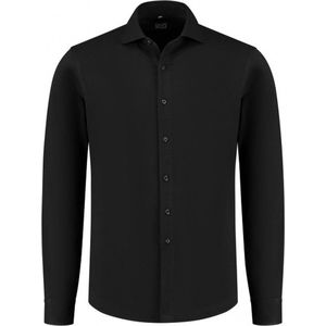 Gents - Overhemd pique zwart - Maat XL