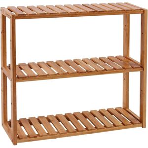 orion store - Badkamer- en keukenwandplank - handdoekrek - hangende plank - wandkast gemaakt van bamboe -15cm x 60cm x 54cm