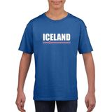 Blauw IJsland supporter t-shirt voor kinderen 134/140