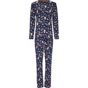 Warme pyjama interlock popcorn Robin - Blauw - Maat - 40