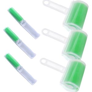 Herbruikbare pluisrol set van 6 - Inclusief 2 maten wasbare rollen - Accessoires groen - Verwijder moeiteloos pluis en dierenhaar