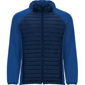 Zwart / Blauwe jas van gewatteerde EN soft shell stof met raglan mouwen en capuchon model Minsk merk Roly maat XXXL