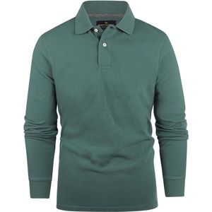Steppin' Out Longsleeve Polo Piqué Klassiek Donkergroen - Maat XXL - Heren - Polo à manches longues