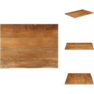 vidaXL Tafelblad - Tafelbladen - Vervangend Tafelblad - Meubelpaneel - Tafelblad met natuurlijke rand 90x80x2,5 cm massief mangohout