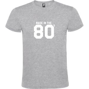 Grijs T shirt met print van "" Made in the 80's / gemaakt in de jaren 80 "" print Wit size XXXXL