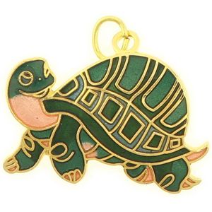 Behave Hanger schildpad groen emaille 3 cm