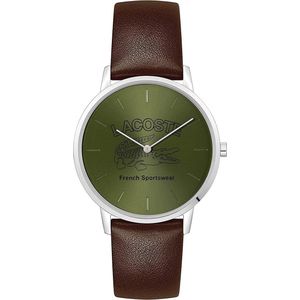 Lacoste Crocorigin 2011212 Horloge - Leer - Groen - Ø 40 mm