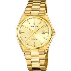 Festina Classic Horloge - Festina heren horloge - Goud - diameter 40 mm - goud gecoat roestvrij staal