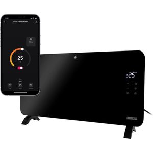 Elektrische kachel –Verwarmingspaneel 348150 – Verwarming - Inclusief mobiele app - LED touchscreen - 1500W – 76 x 38 cm - 24 m² – Vrijstaand/Wandmontage – Energiezuinig